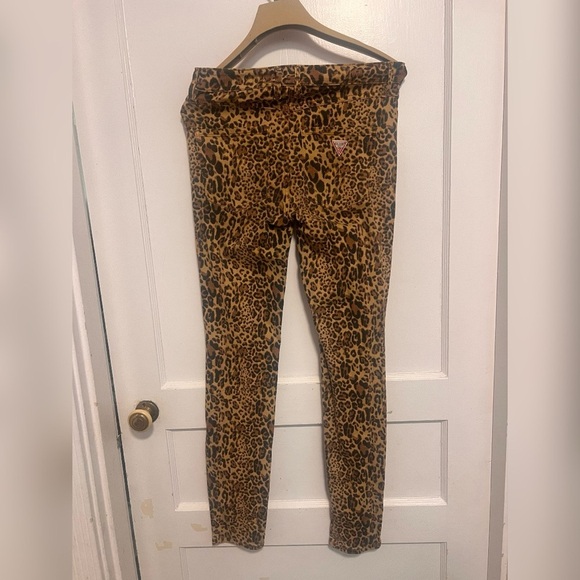 Vintage GUESS 1981 Power Skinny Leopard Animal Print Denim Jeans Size 27 RARE - Picture 3 of 6
